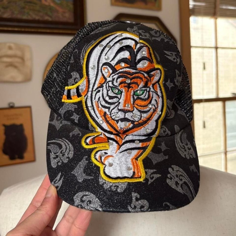 Embellished Tiger Trucker Hat